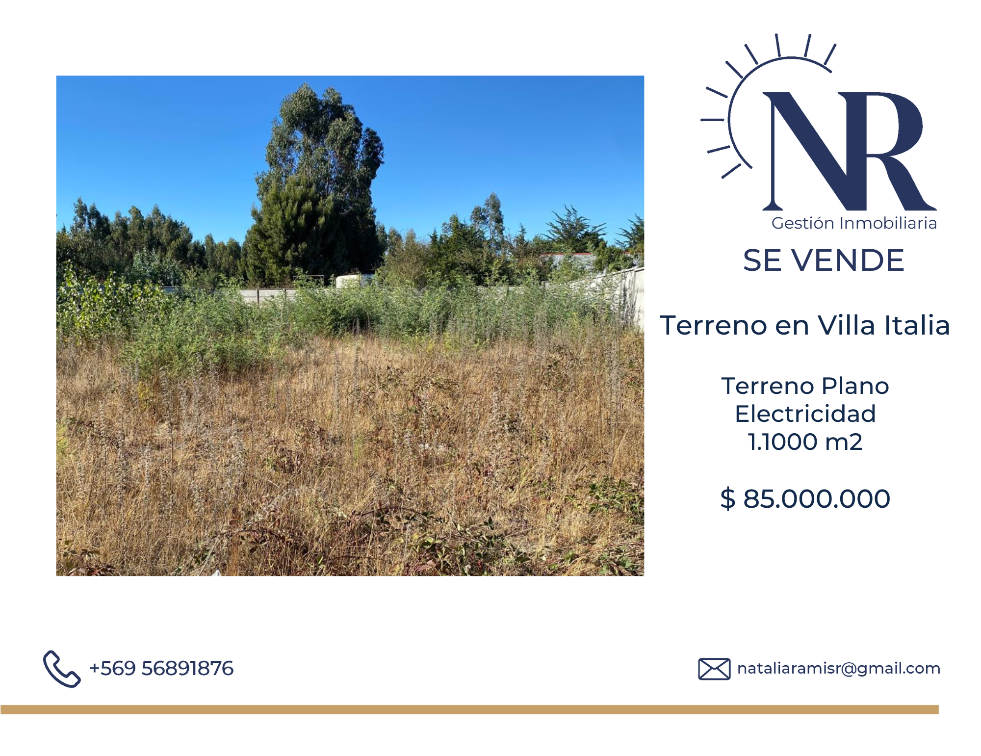Se Vende Terreno en Villa Italia